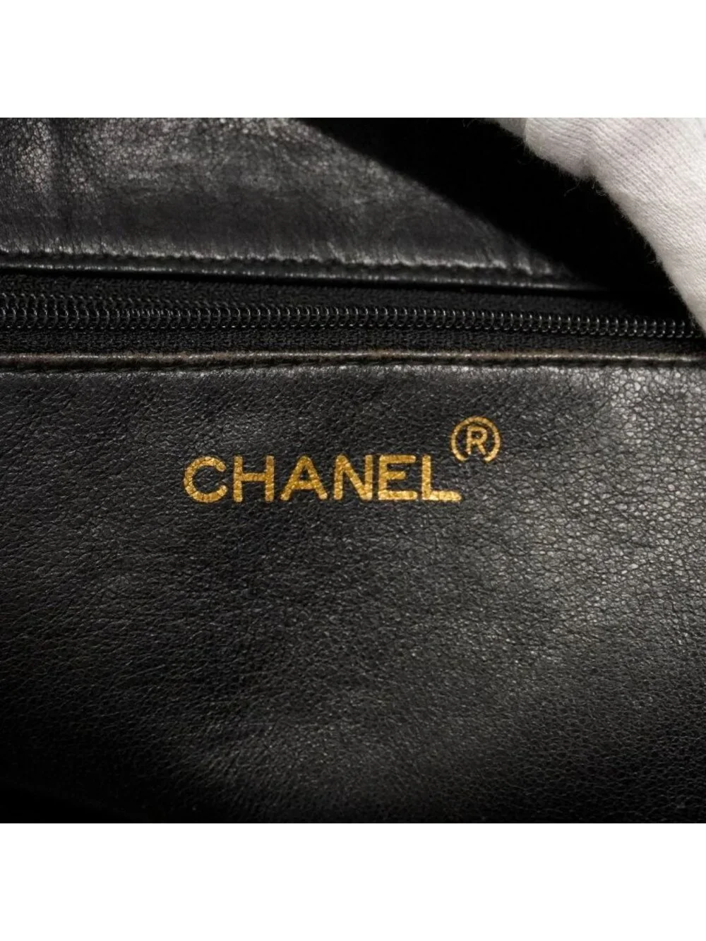 Chanel Chain Tote Lambskin Black Gold